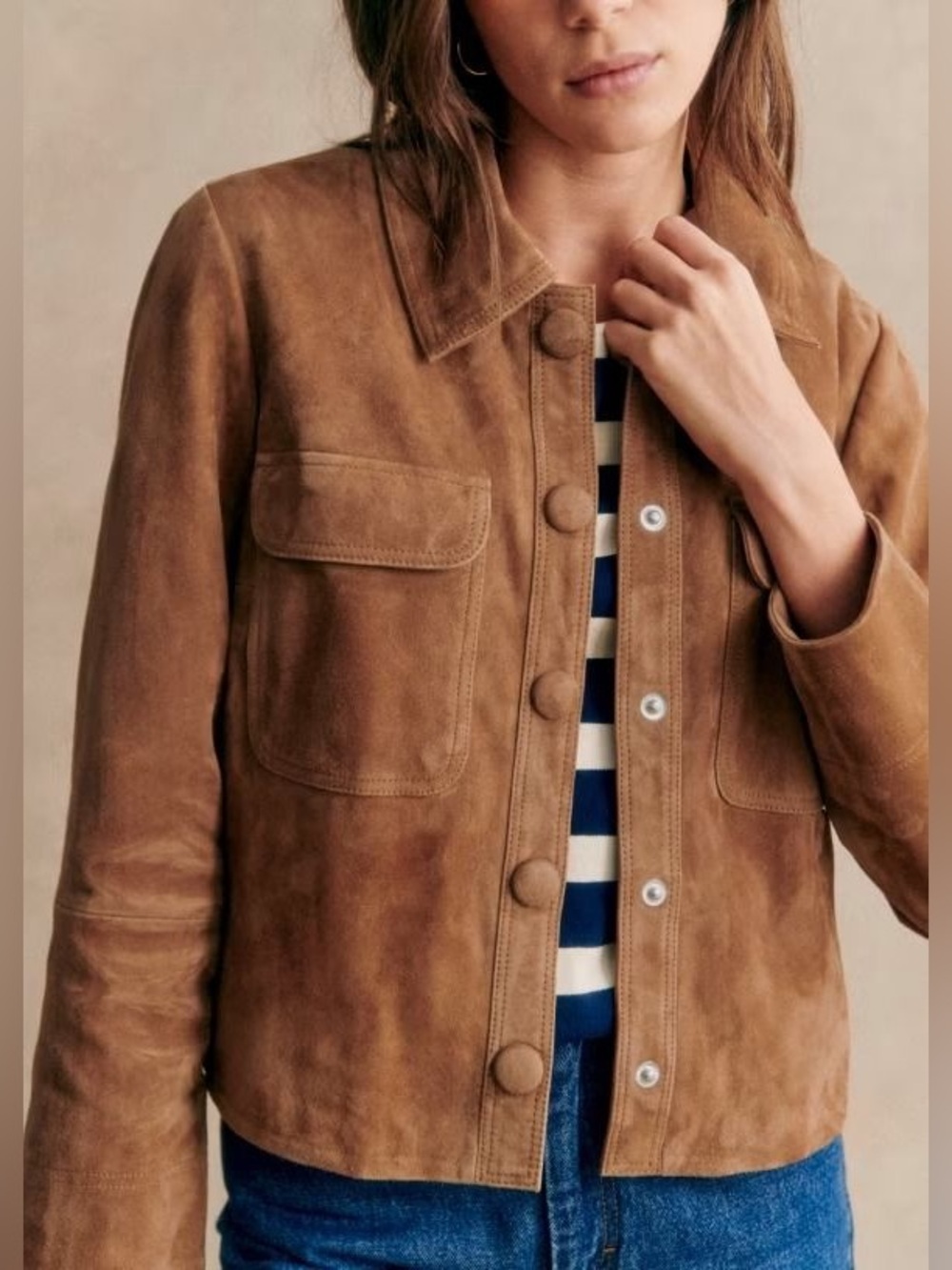 Sezane Suede Fiona Jacket 4/36 RARE - Picture 2 of 10